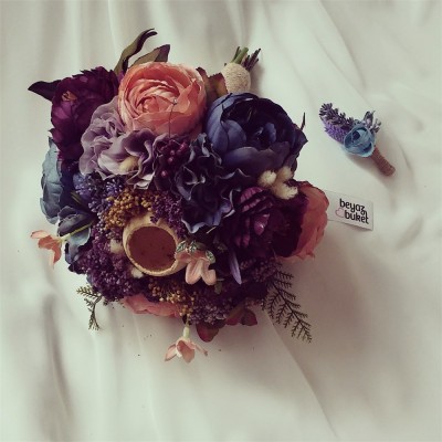 Wedding Bouquet Sapphire Navy Blue Bridal Flower Bouquet
